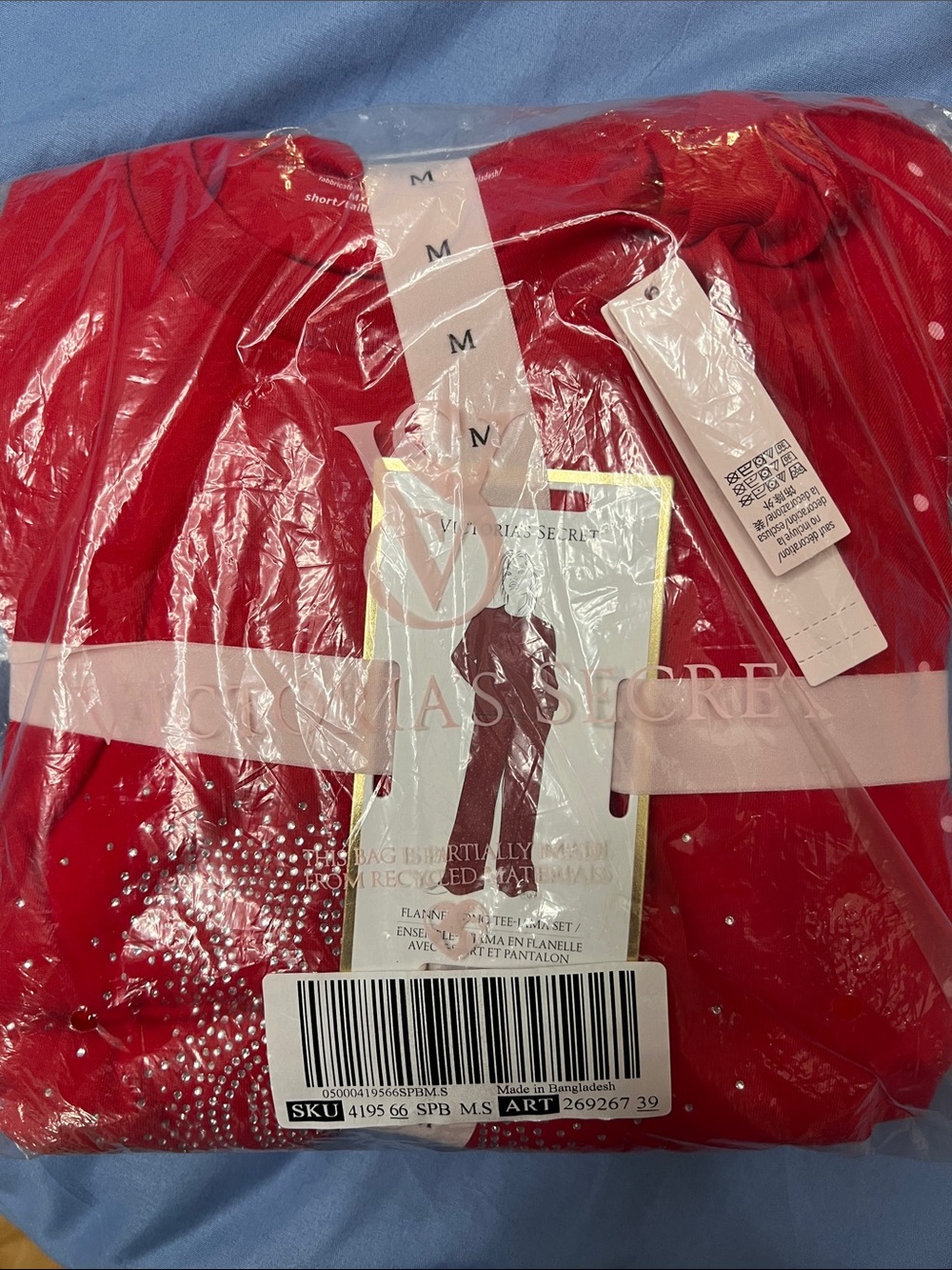 NWT. Victoria's Secret Red Rhinestone Loungewear Set. Medium